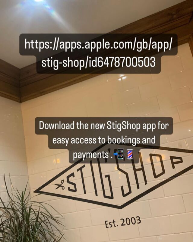 Download the new StigShop app for easier access to bookings and payments!📲💈All links in bio